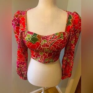 SHEIN tropical crop top, size M